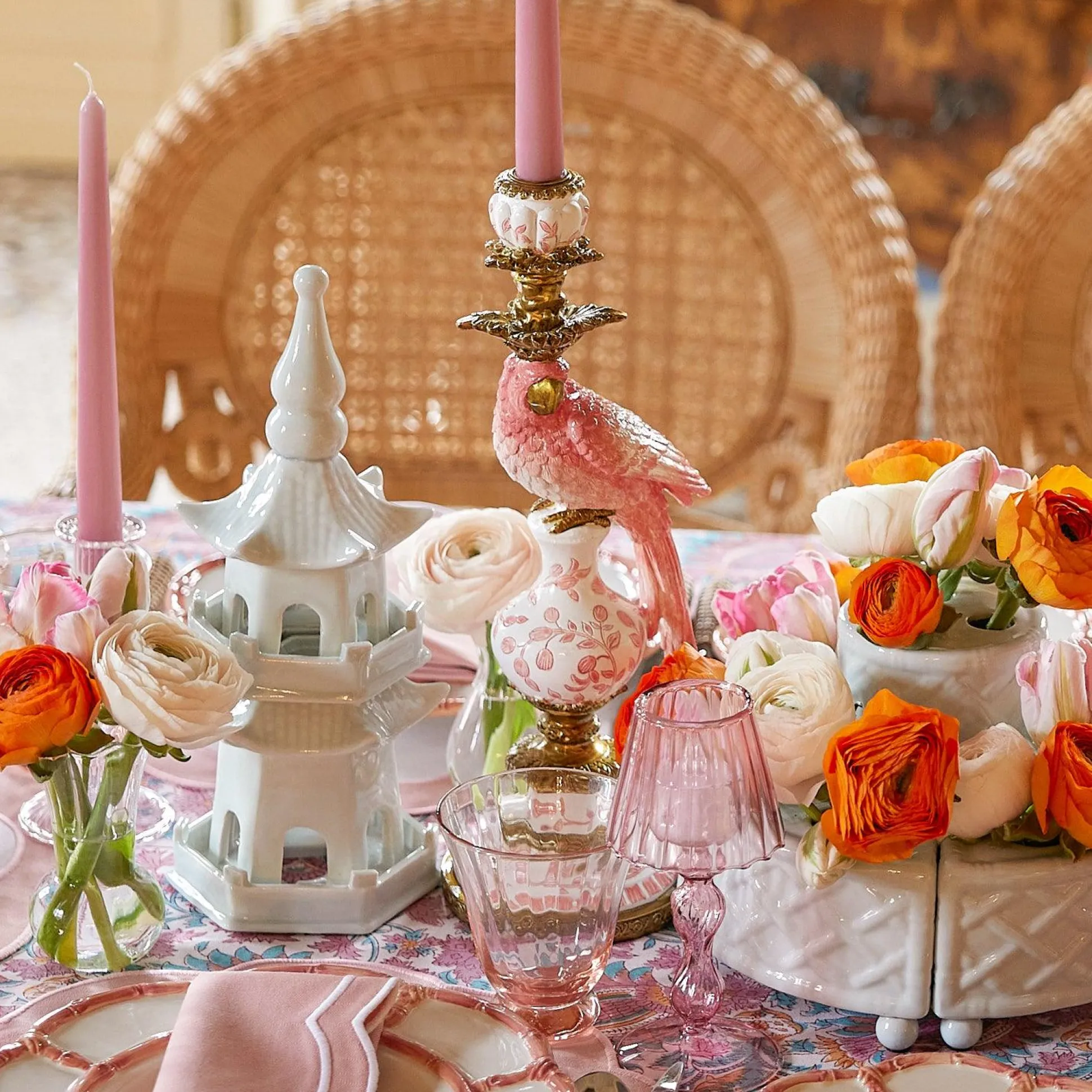 Coral Tulip Water Glass (Set Of 4)