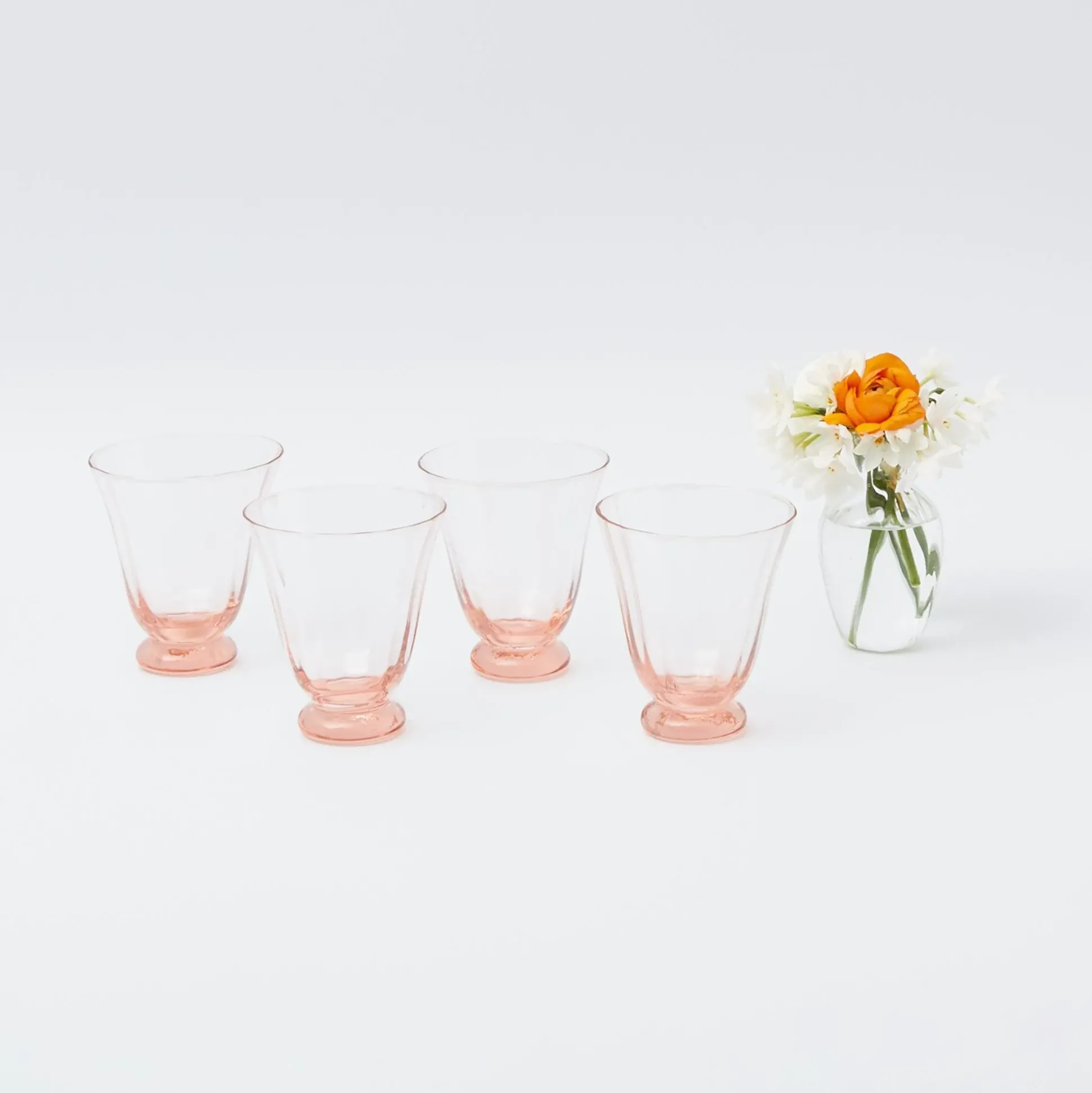 Coral Tulip Water Glass (Set Of 4)