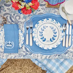 Coronation Blue Linen Napkins (Set Of 4)