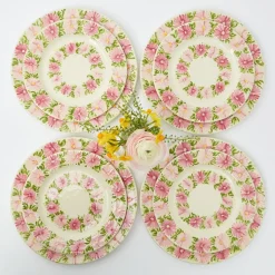 Dahlia Garland Dinner & Starter Plates (Set Of 8)
