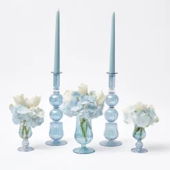 Delphine Blue Candle Holders (Pair)