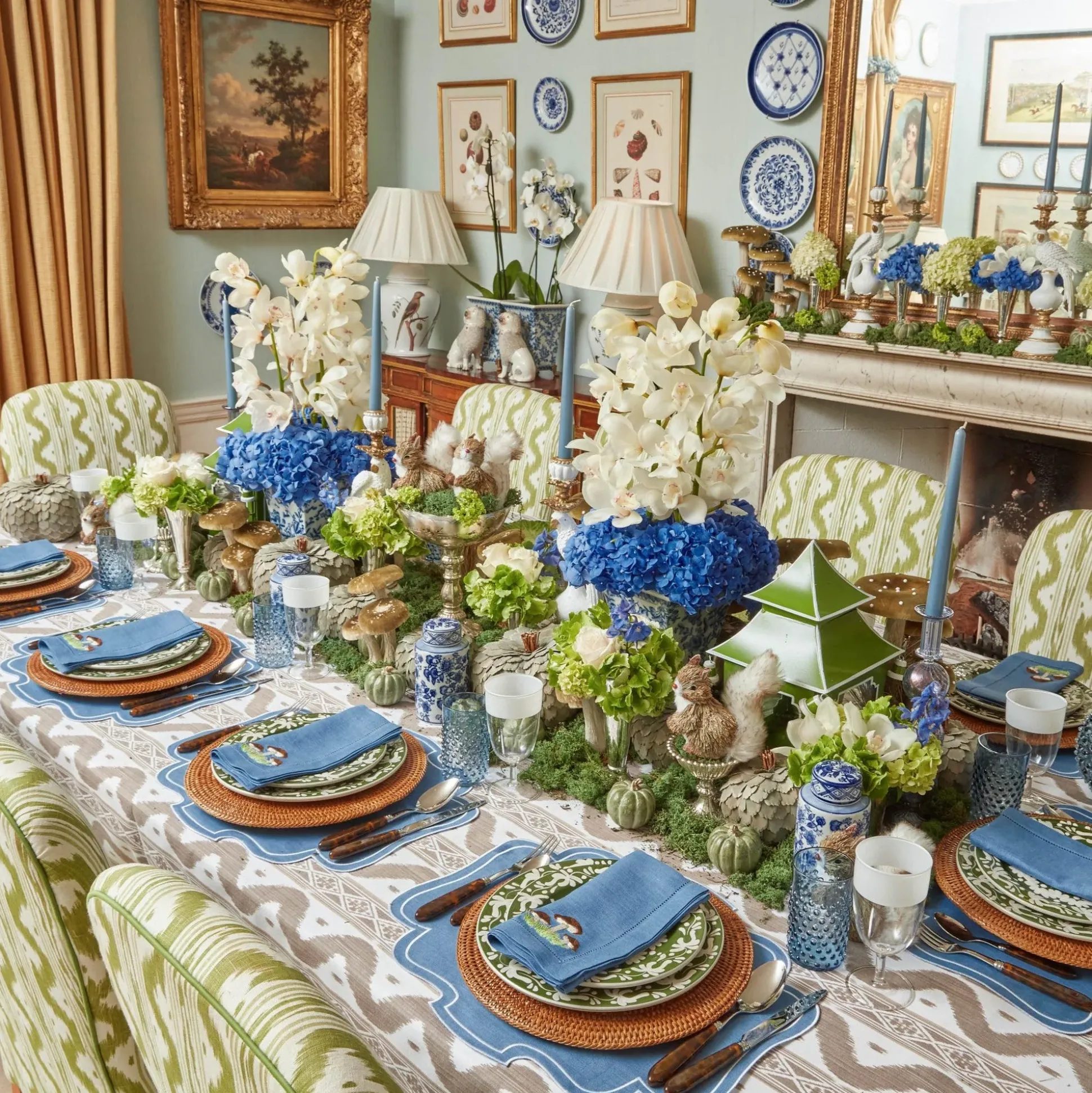 Dusty Blue Candles (Set Of 8)