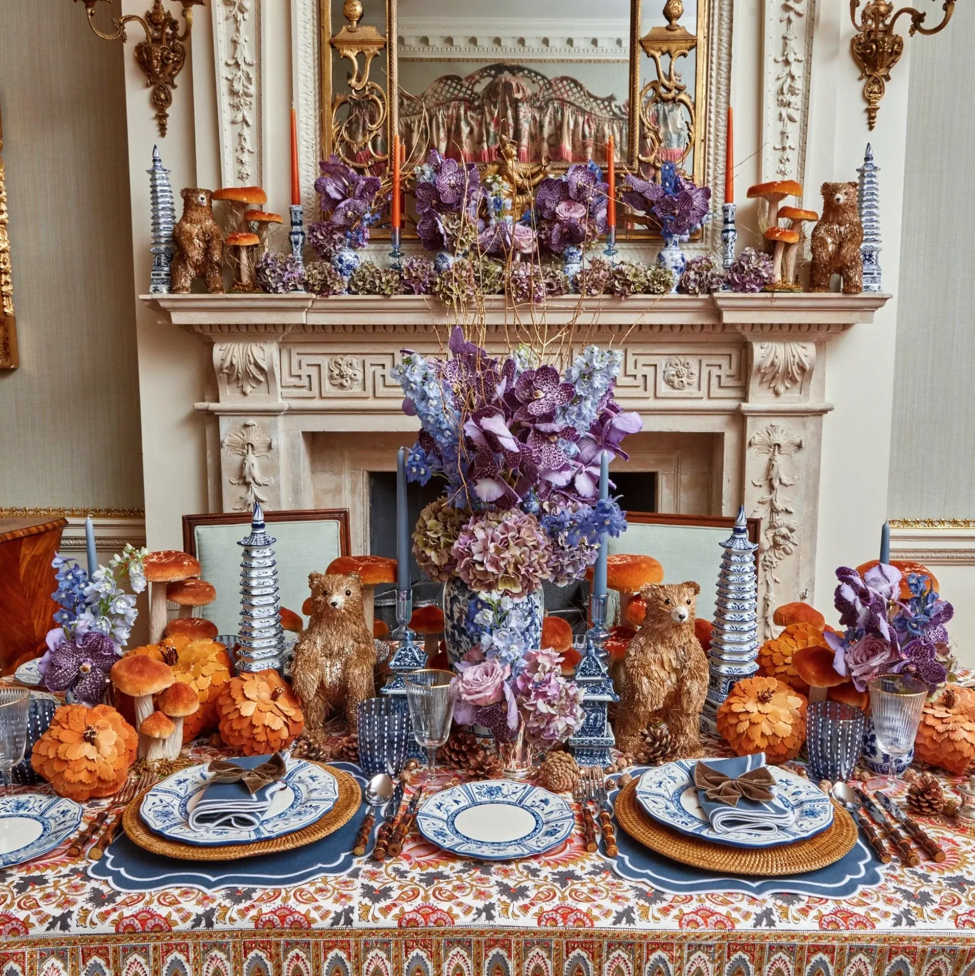 Dusty Blue Candles (Set Of 8)