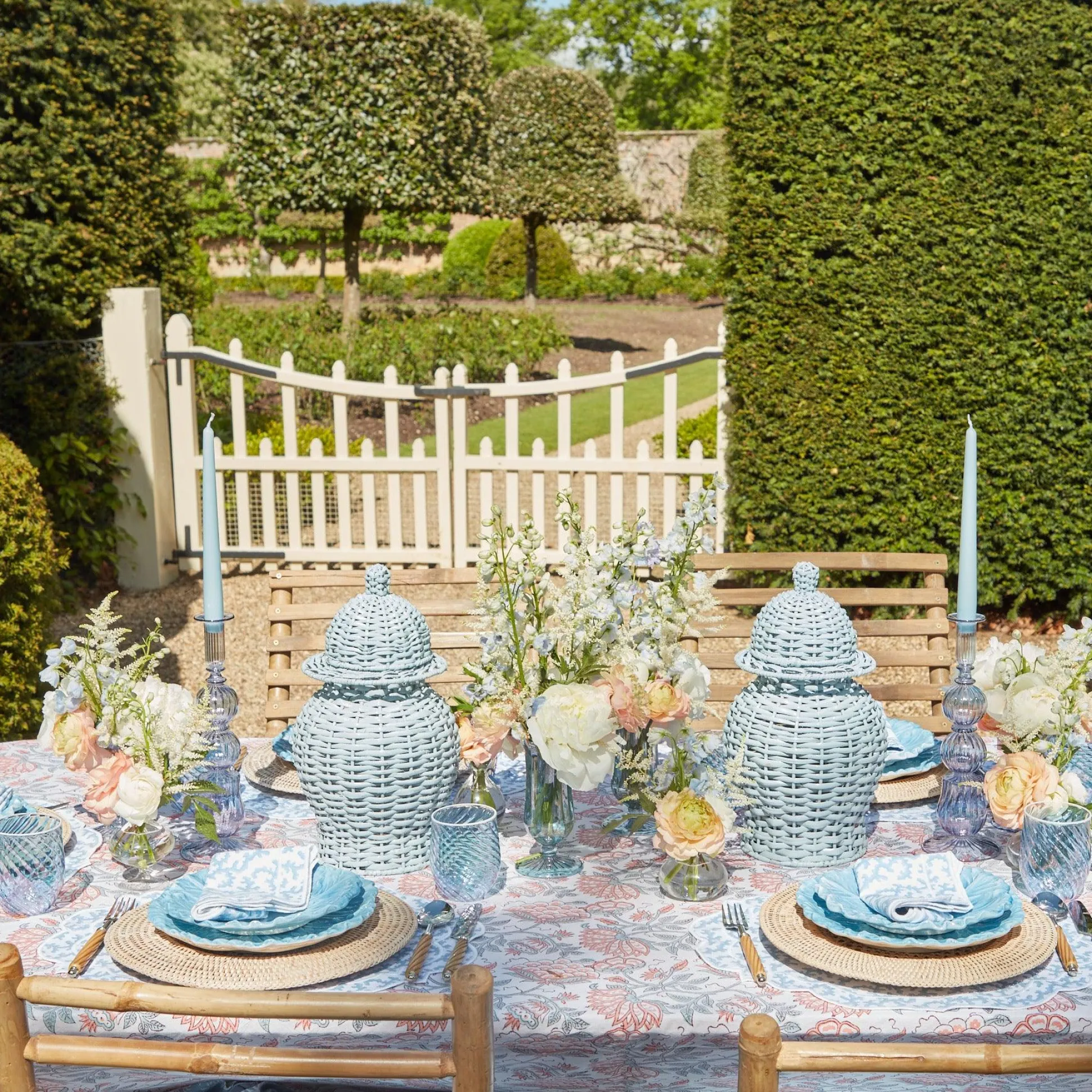 Edie Blue Coral Napkins (Set Of 4)