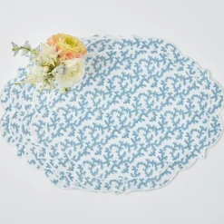Edie Blue Coral Placemats (Set Of 4)
