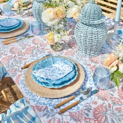 Edie Blue Coral Placemats & Napkins (Set Of 4)