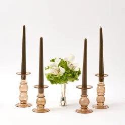 Elise Small Amber Candle Holder (Pair)