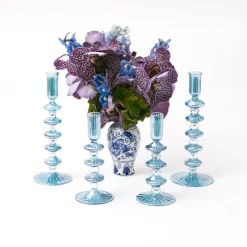 Elodie Blue Candle Holder Set