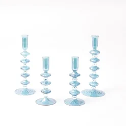 Elodie Blue Candle Holder Set