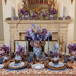 Elodie Blue Candle Holder Set