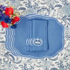 Eloise Blue Placemats & Coronation Napkins (Set Of 4)