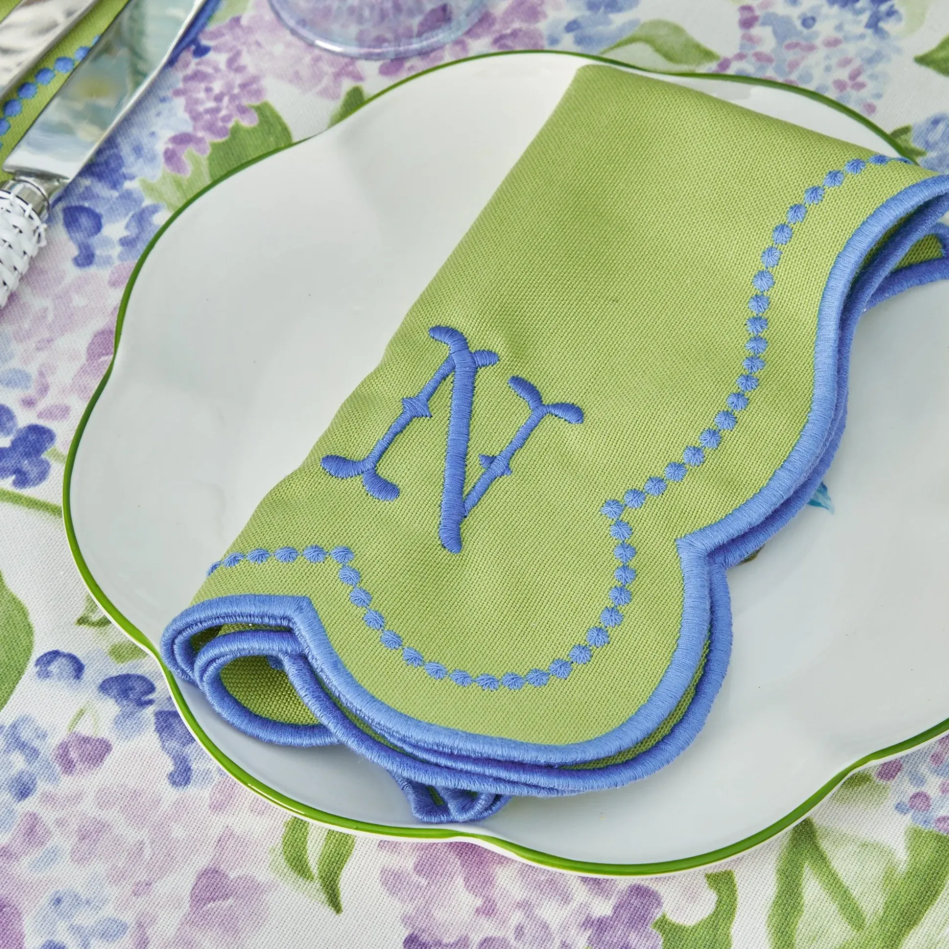 Eloise Green And Blue Placemats & Napkins (Set Of 4)