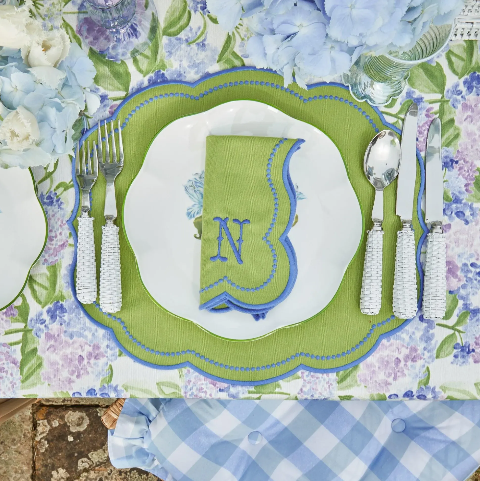Eloise Green And Blue Placemats & Napkins (Set Of 4)