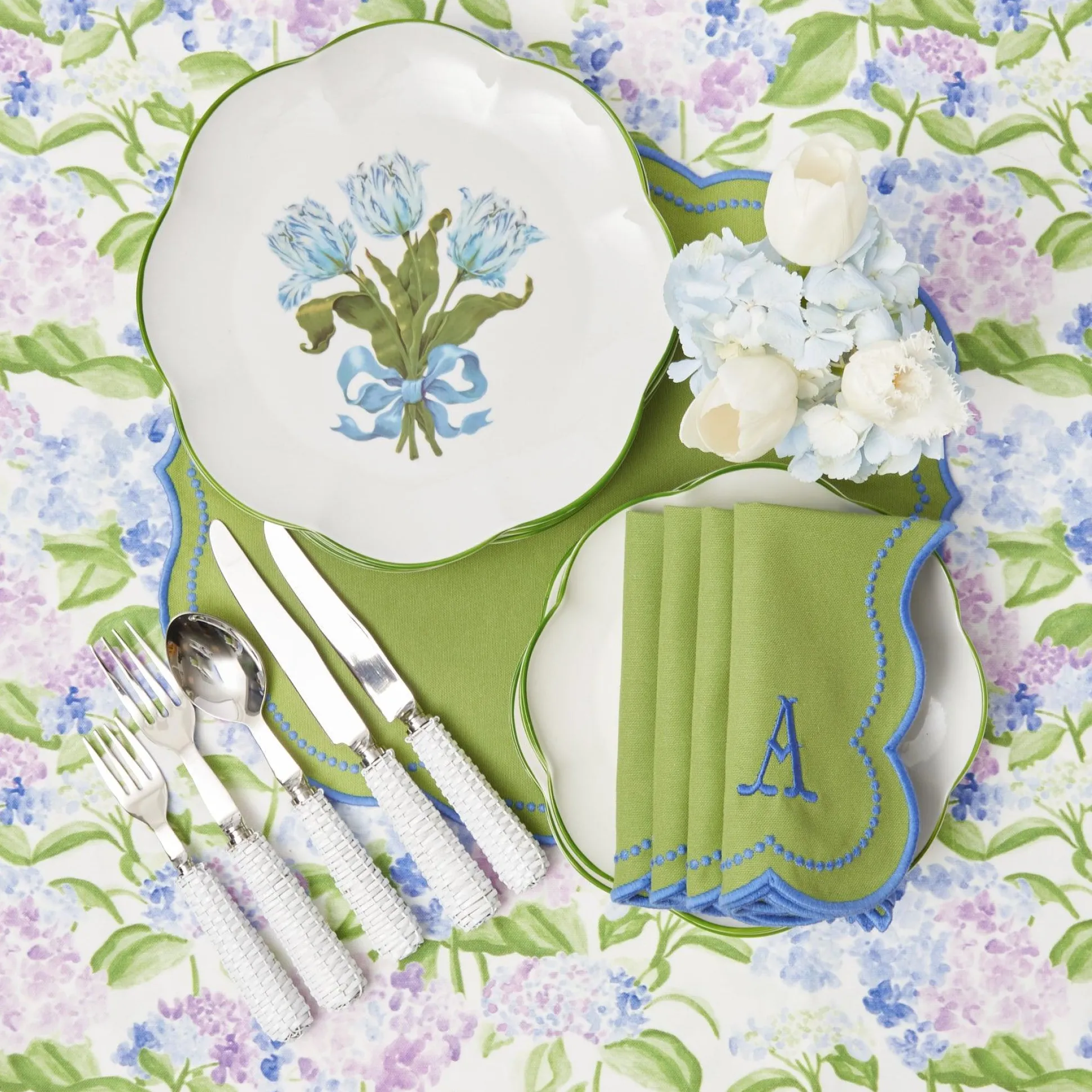 Eloise Green And Blue Placemats & Napkins (Set Of 4)