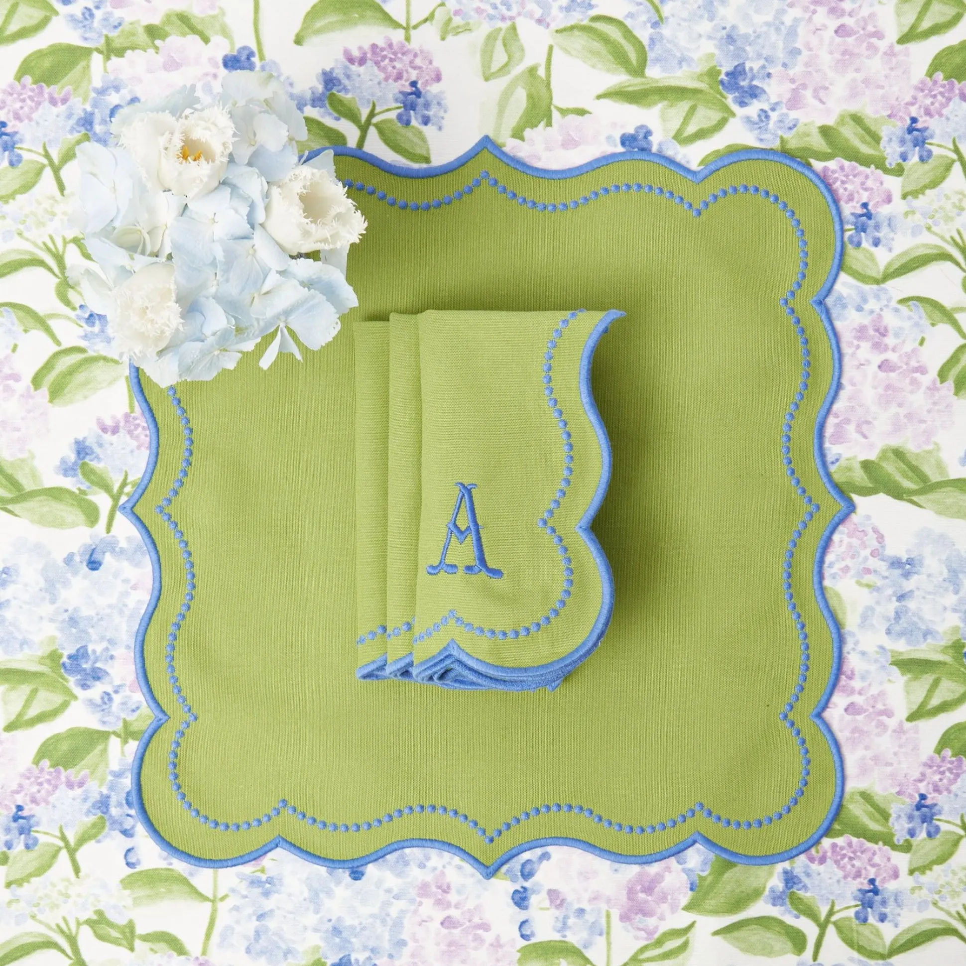 Eloise Green And Blue Placemats & Napkins (Set Of 4)