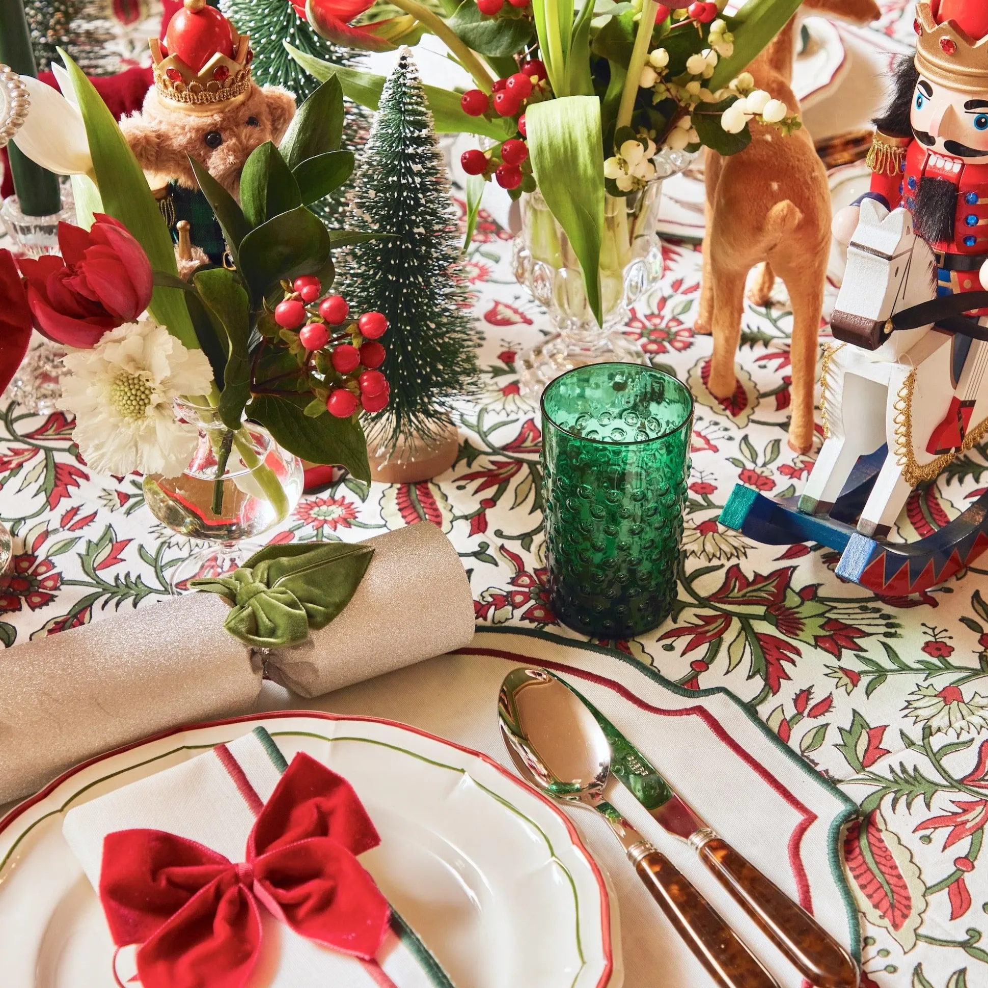 Emerald Green Hobnail Glasses (Set Of 6)