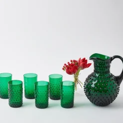 Emerald Green Hobnail Jug
