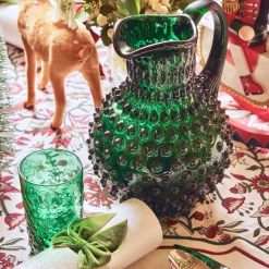 Emerald Green Hobnail Jug