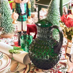Emerald Green Hobnail Jug
