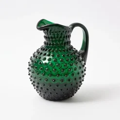 Emerald Green Hobnail Jug