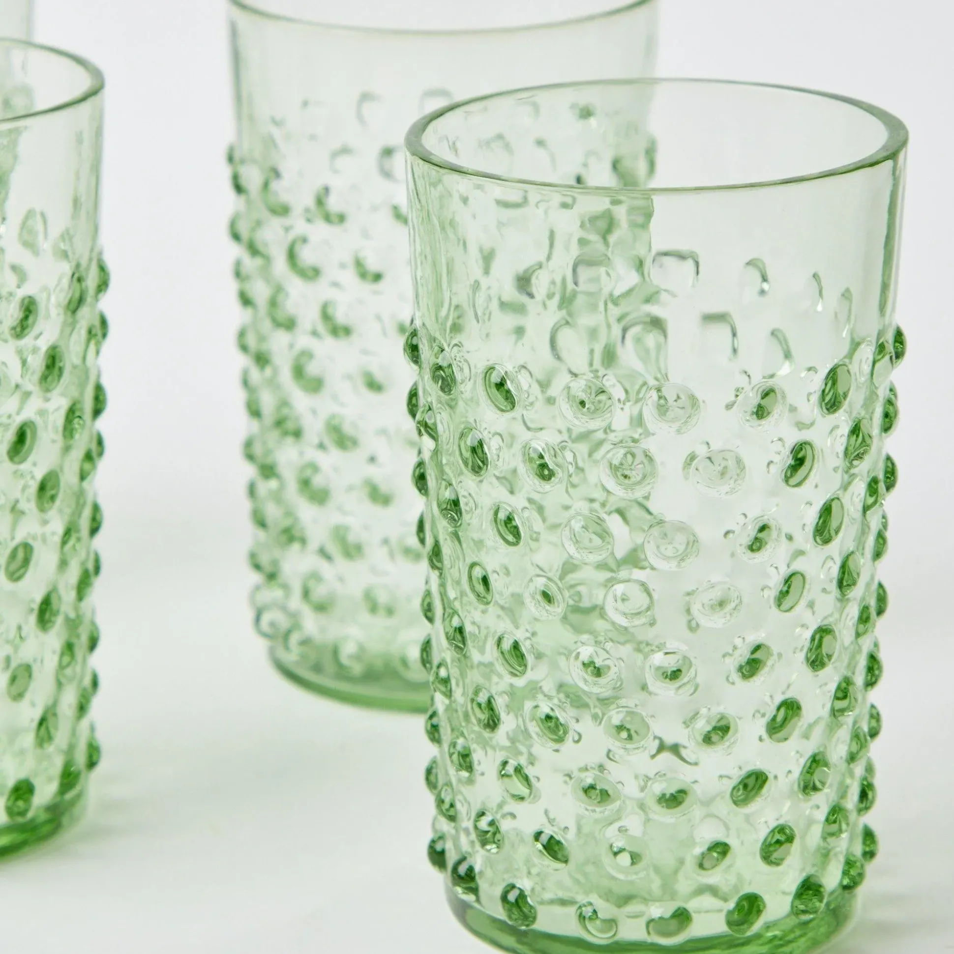 Emerald Hobnail Glasses & Jug Set