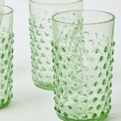 Emerald Hobnail Glasses (Set Of 6)