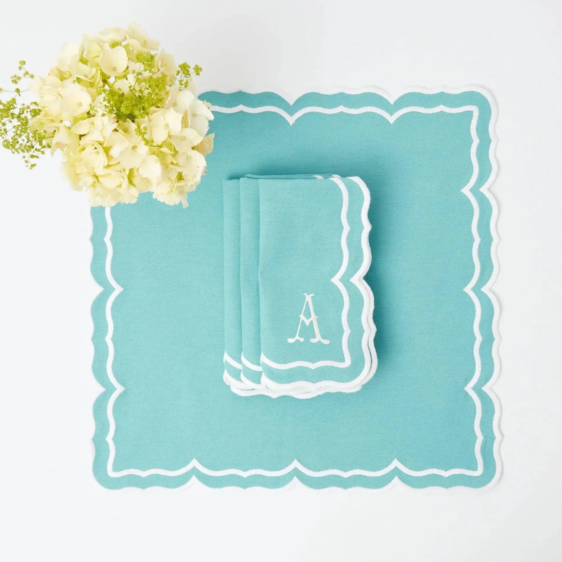Fleur Turquoise Napkins (Set Of 4)