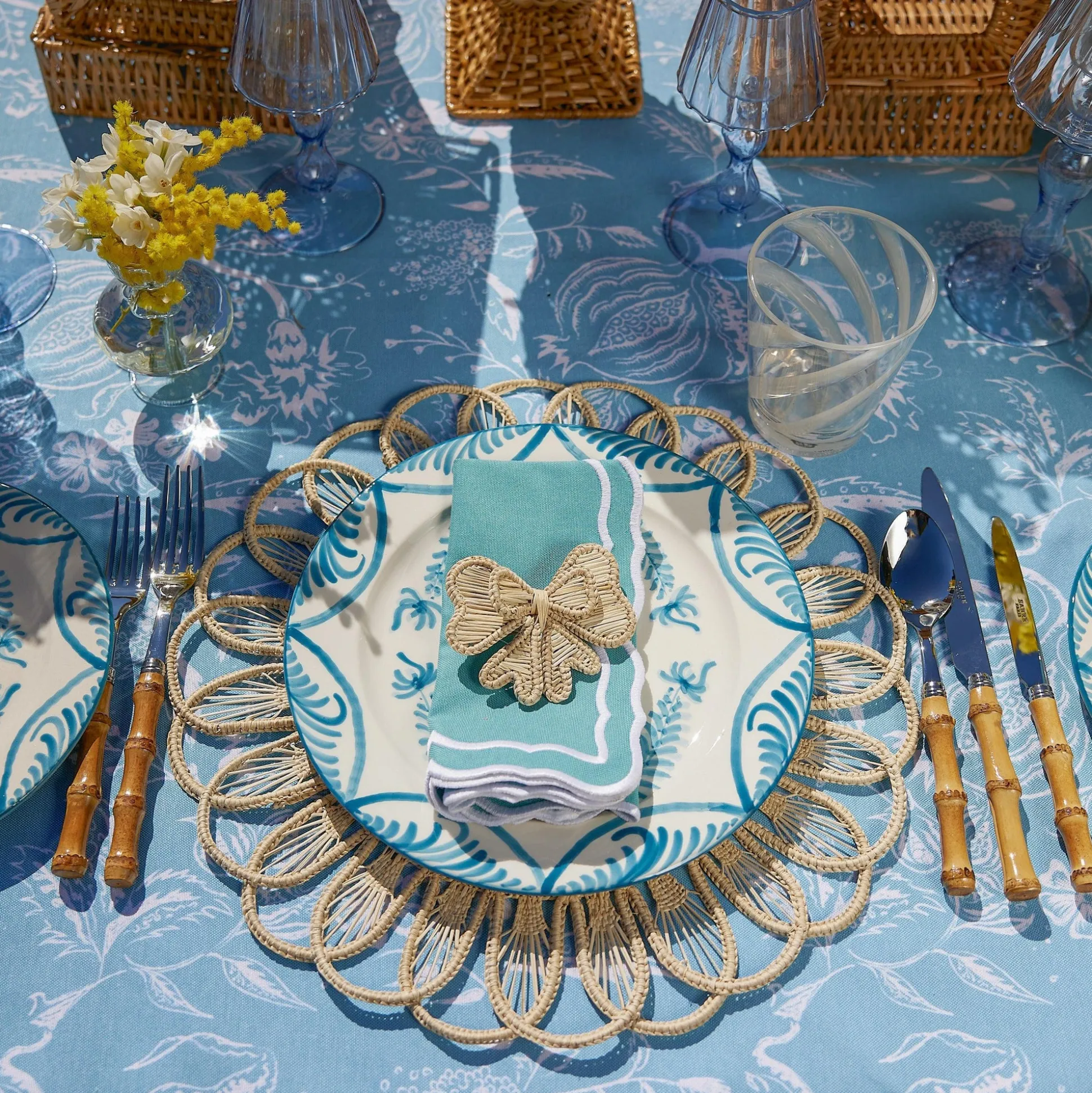 Fleur Turquoise Napkins (Set Of 4)