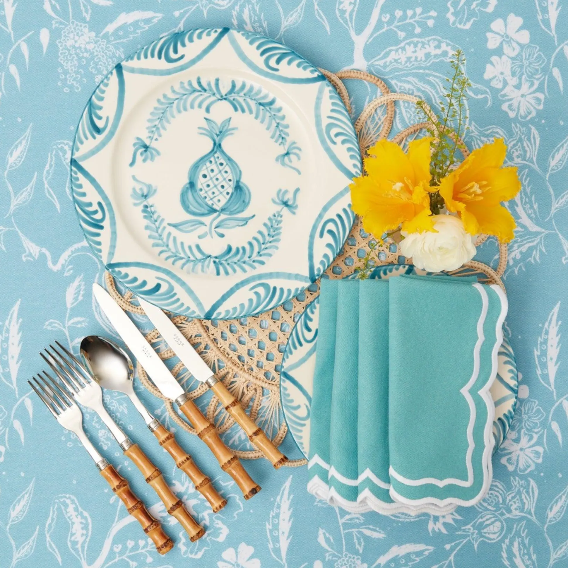 Fleur Turquoise Napkins (Set Of 4)