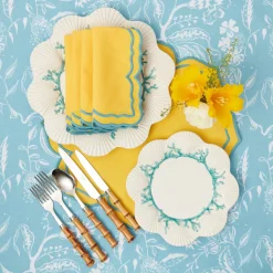 Fleur Yellow Placemats & Napkins (Set Of 4)