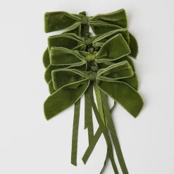 Forest Green Velvet Mini Bows (Set Of 4)