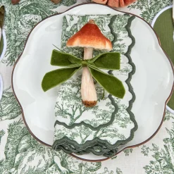 Forest Green Velvet Mini Bows (Set Of 4)