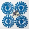 French Blue Garland Dinner & Starter Plates (Set Of 8)