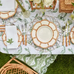 Frilled Green Ikat Seat Pad Cushion