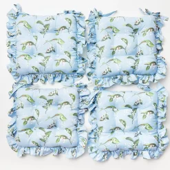 Frilled Lily Of The Valley Seat Pad Cushion (Set Of 4)