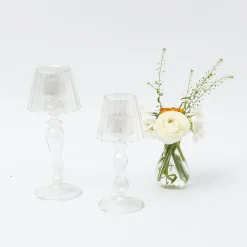 Glass Lantern Tea Light Holder Set