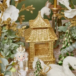 Gold Rattan Pagoda Lantern