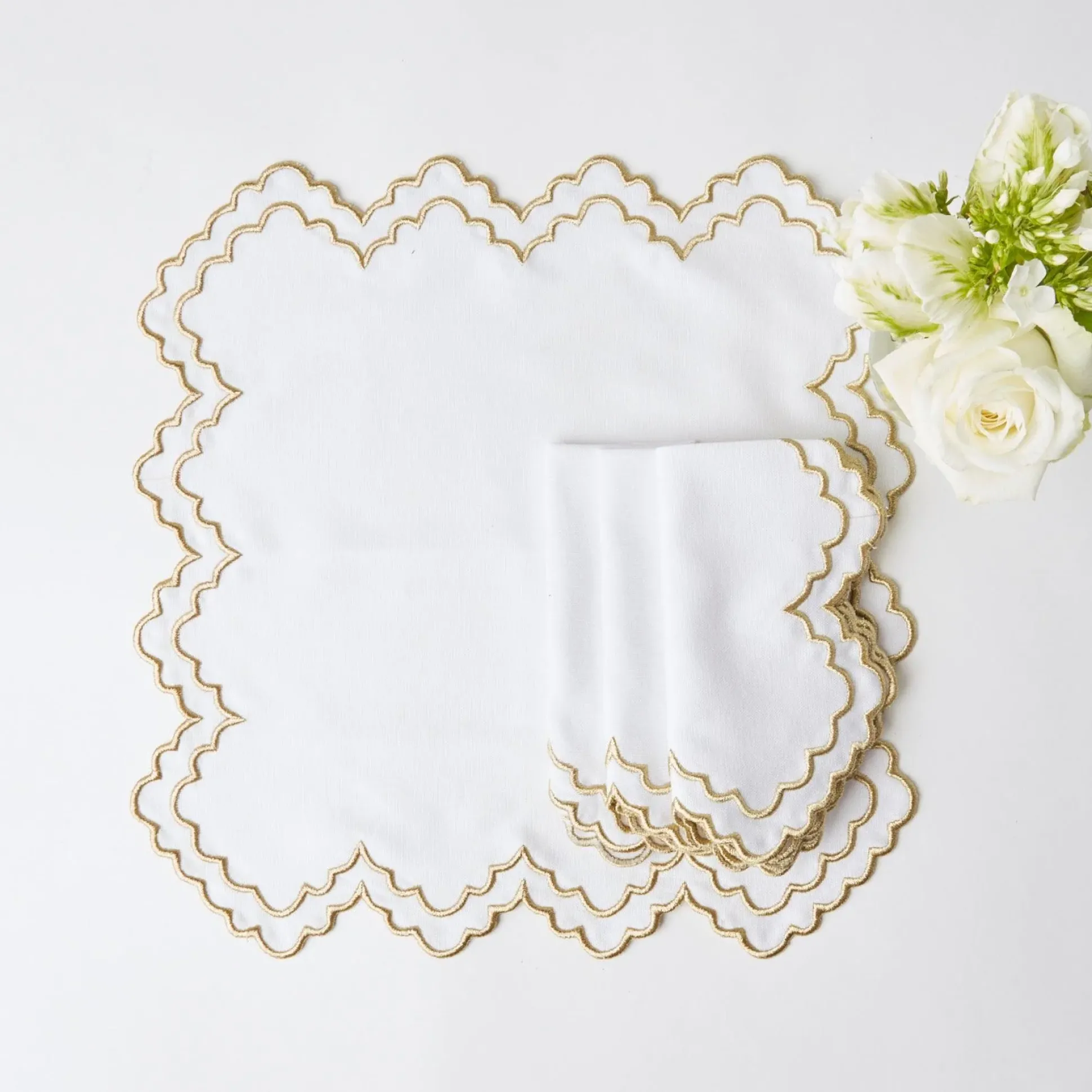 Gold Snowflake Napkins (Set Of 4)