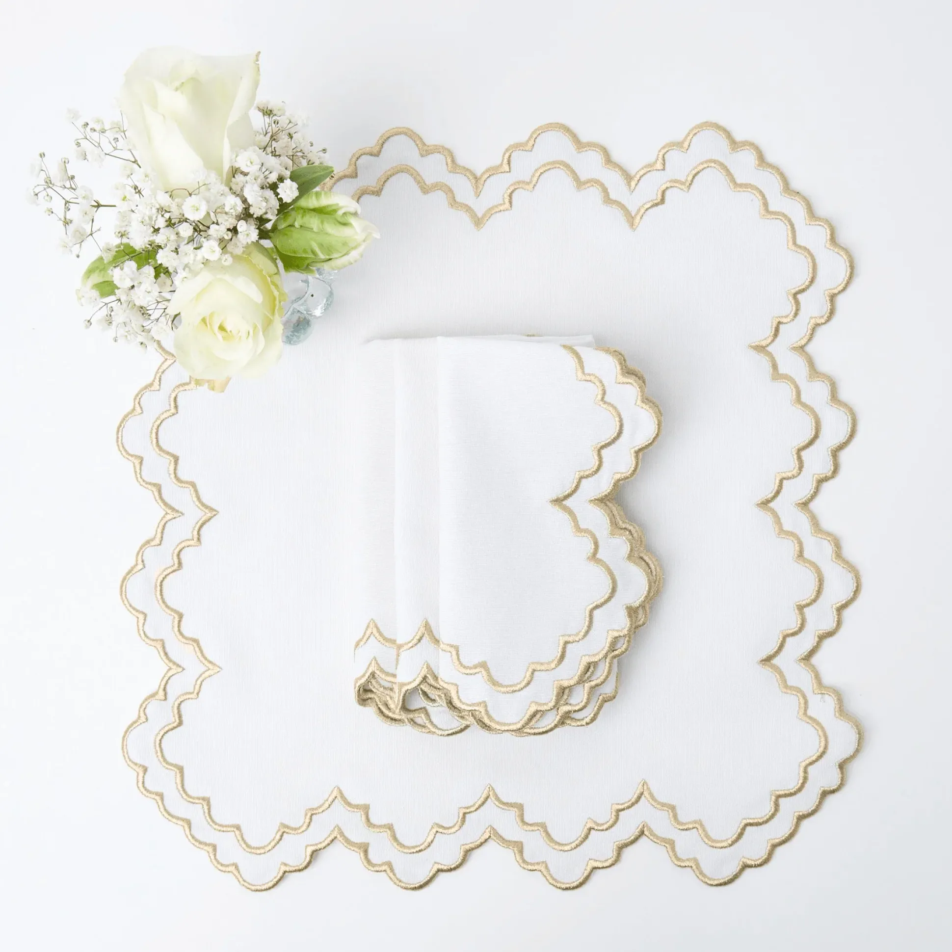 Gold Snowflake Napkins (Set Of 4)