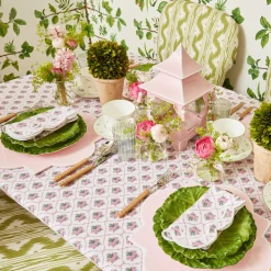 Green & White Rim Water Glasses (Set Of 4)