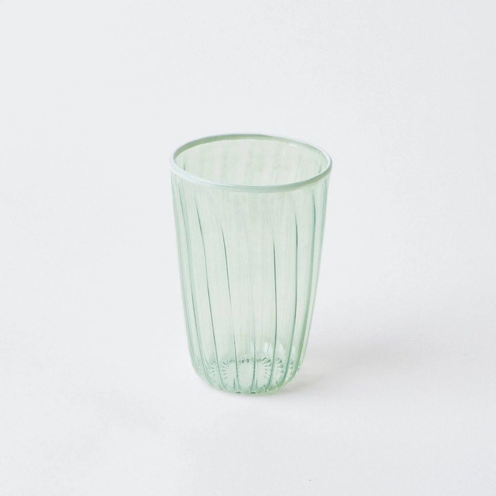 Green & White Rim Water Glasses (Set Of 4)