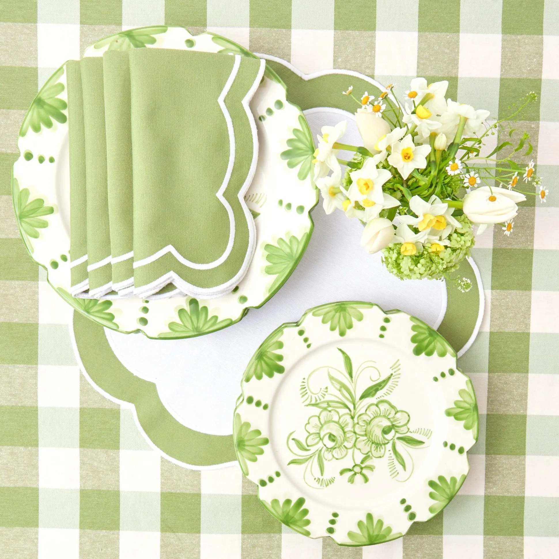 Green Applique Napkins (Set Of 4)
