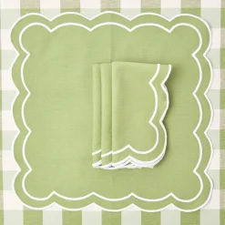 Green Applique Napkins (Set Of 4)