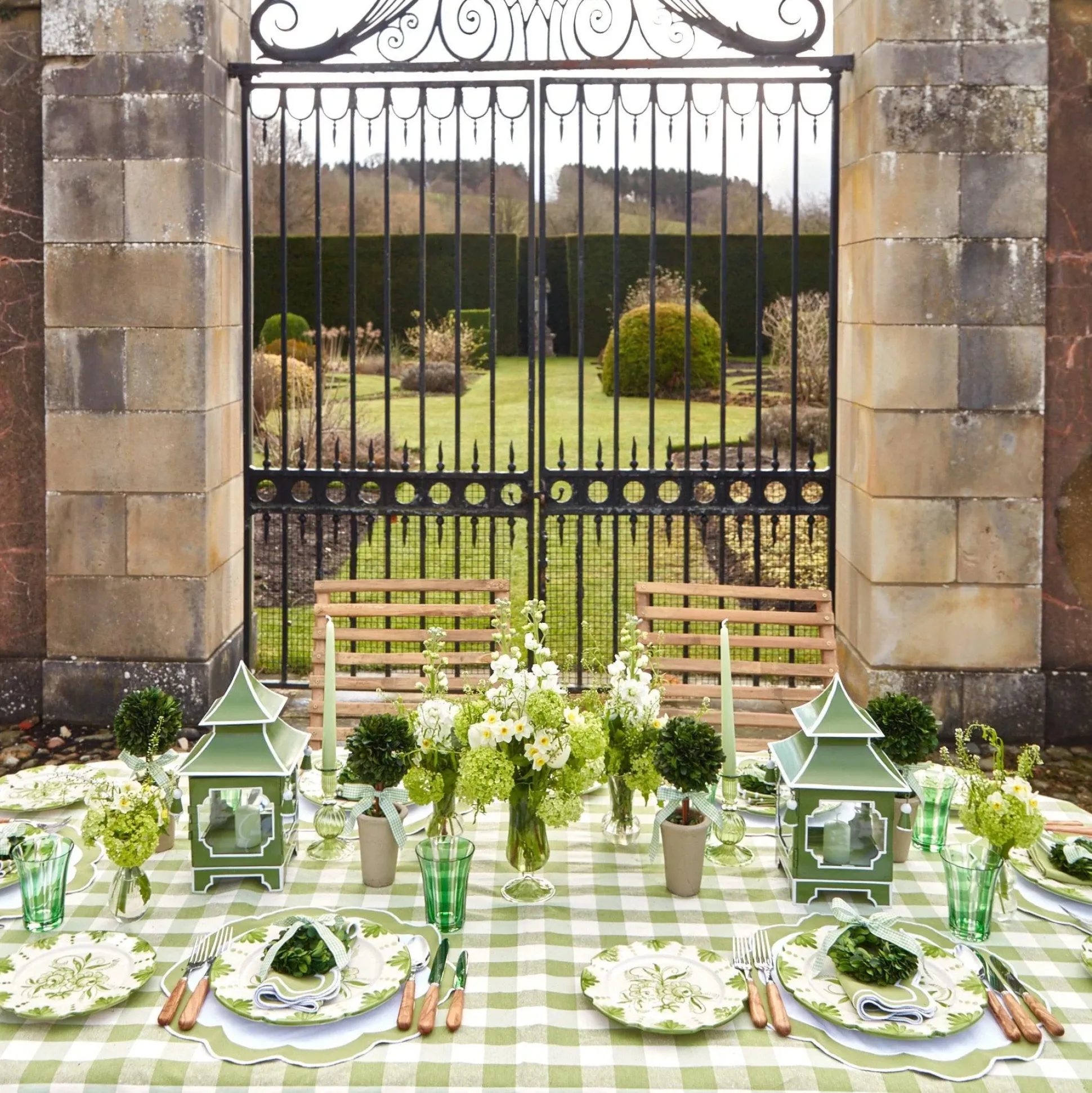 Green Applique Napkins (Set Of 4)