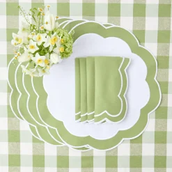 Green Applique Napkins (Set Of 4)