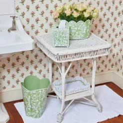 Green Floral Tole Tissue Box