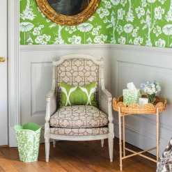 Green Floral Tole Tissue Box