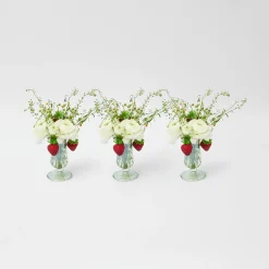 Green Fluted Vases (Pair)