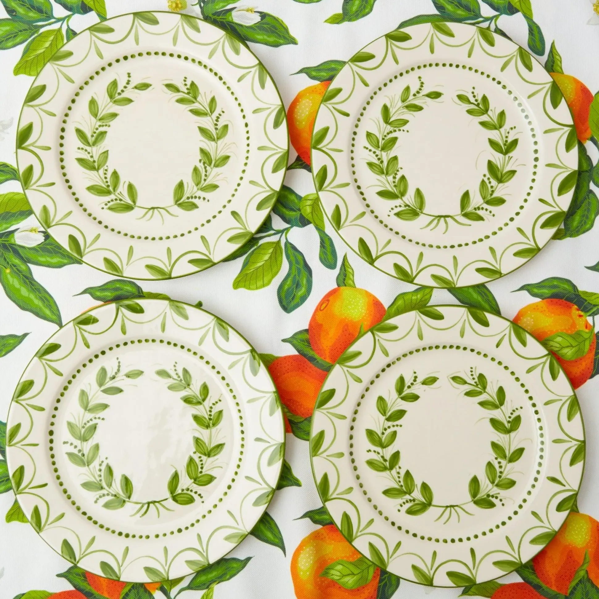 Green Garland Dinner Plates (Set Of 4)