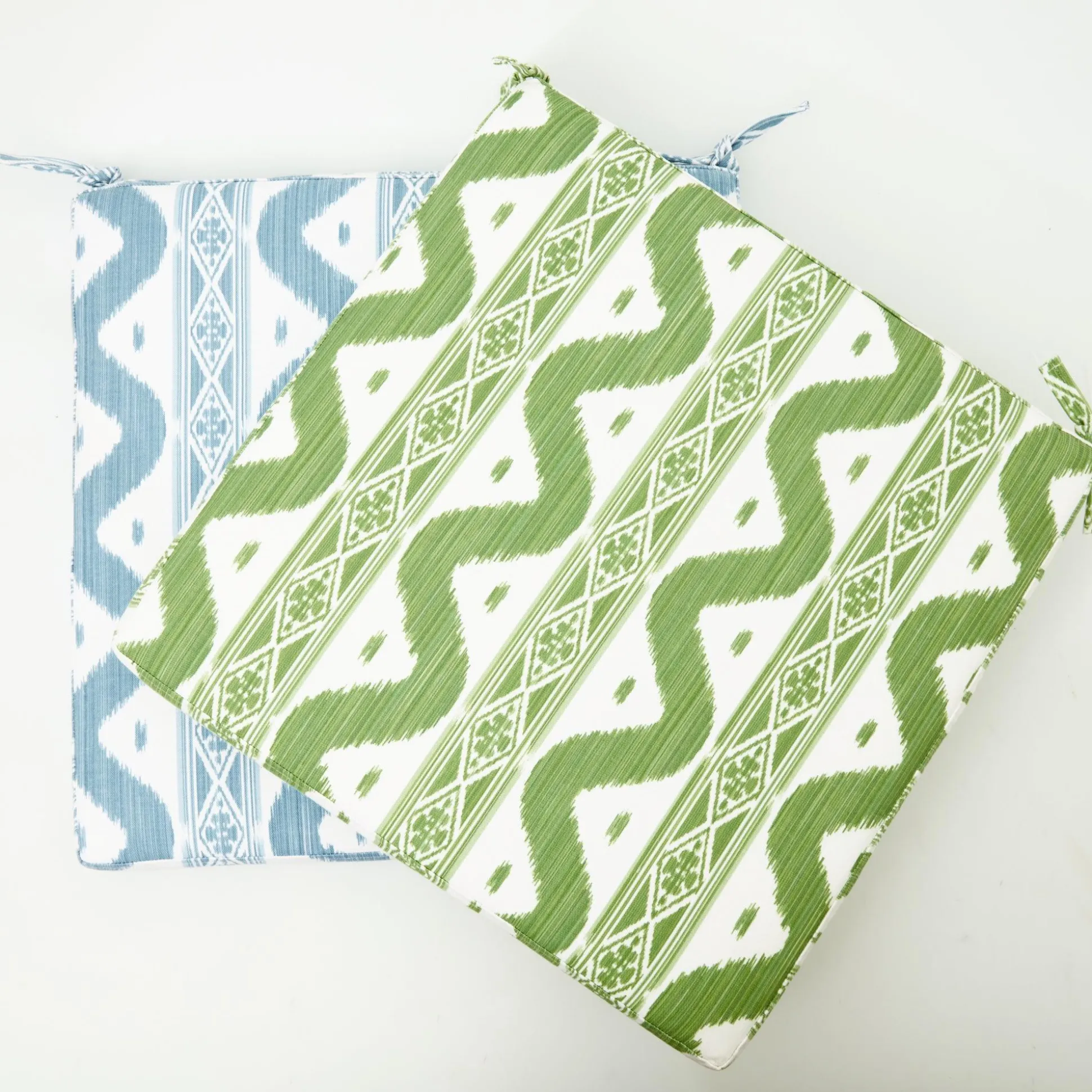Green Ikat Seat Pad Cushion